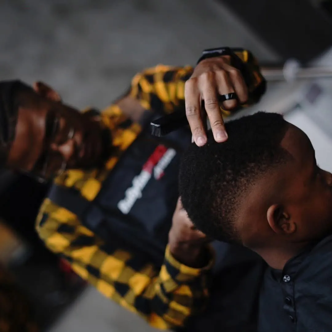 Skin fade with textured top in Pretoria East